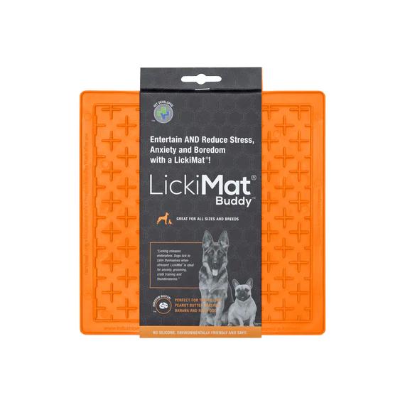 2 pack Pet Lick Mat Slow Feeder Dog Or Cat, Green and Orange
