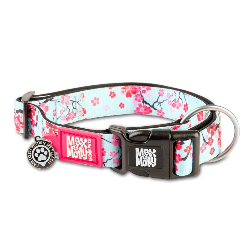 Max Molly Cherry Bloom Smart ID Dog Collar Medium