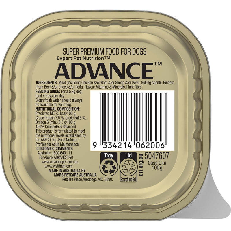 Advance Casserole with Chicken All Breed Adult Dog Wet Food 100g