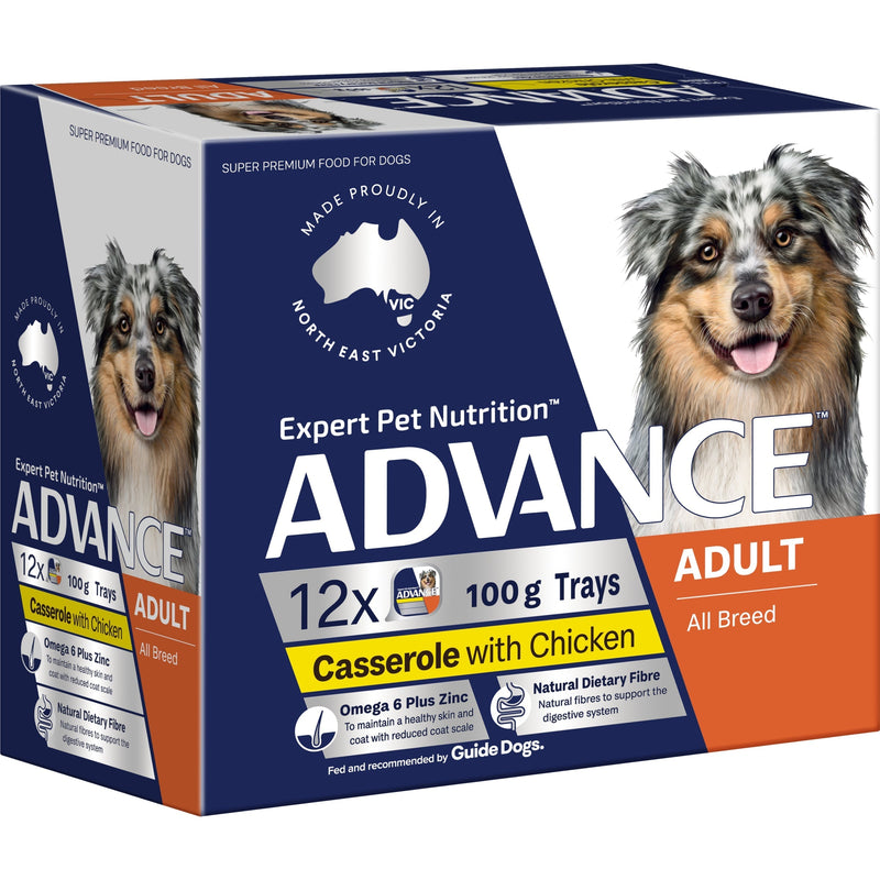 Advance Casserole with Chicken All Breed Adult Dog Wet Food 100g x 12*~*-Habitat Pet Supplies