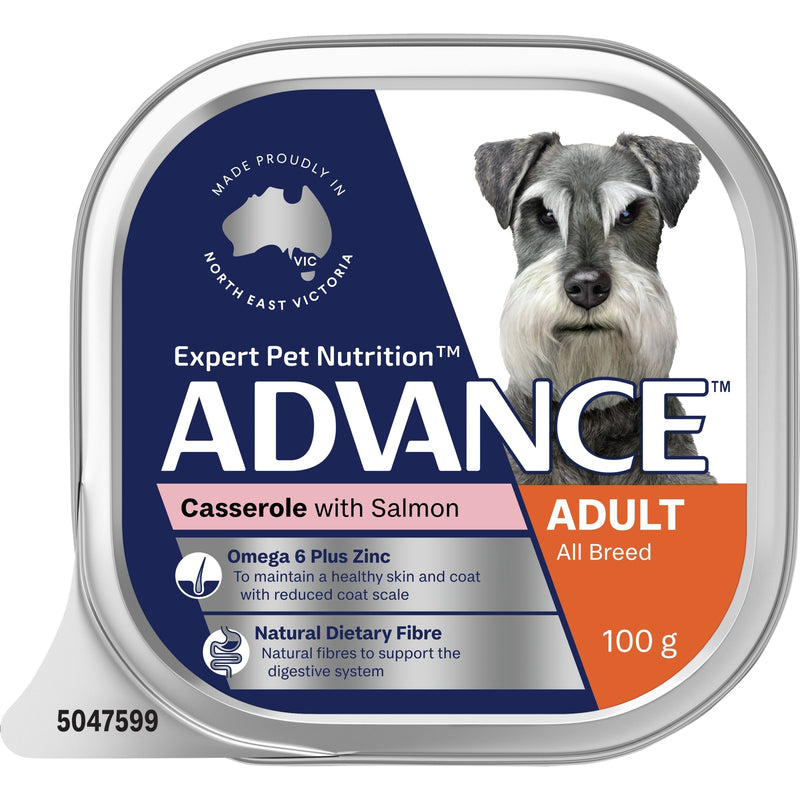 Advance Casserole with Salmon All Breed Adult Dog Wet Food 100g x 12