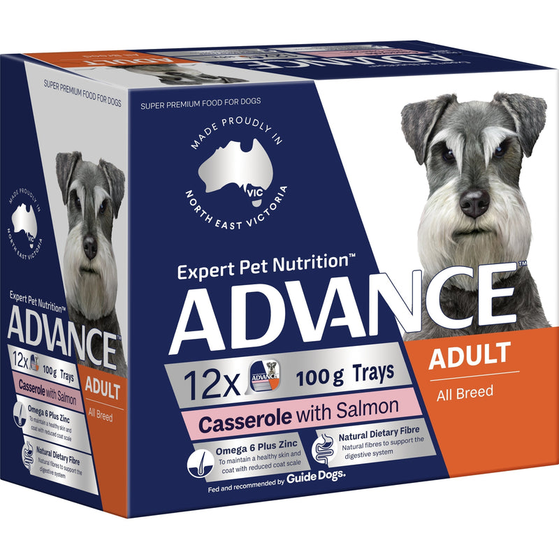 Advance Casserole with Salmon All Breed Adult Dog Wet Food 100g x 12*~*-Habitat Pet Supplies