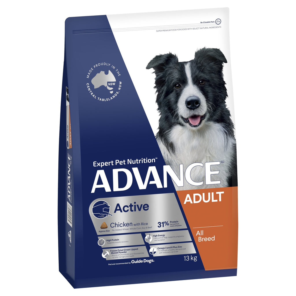 Advance Chicken and Rice Active Adult Dog Dry Food 13kg*~*-Habitat Pet Supplies