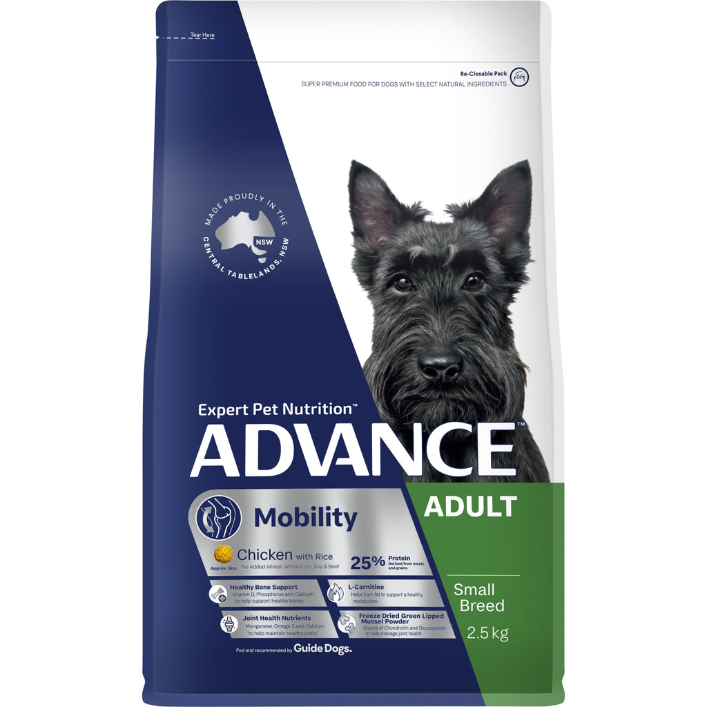 Advance Chicken and Rice Adult Mobility Small Breed Dog Dry Food 2.5kg-Habitat Pet Supplies