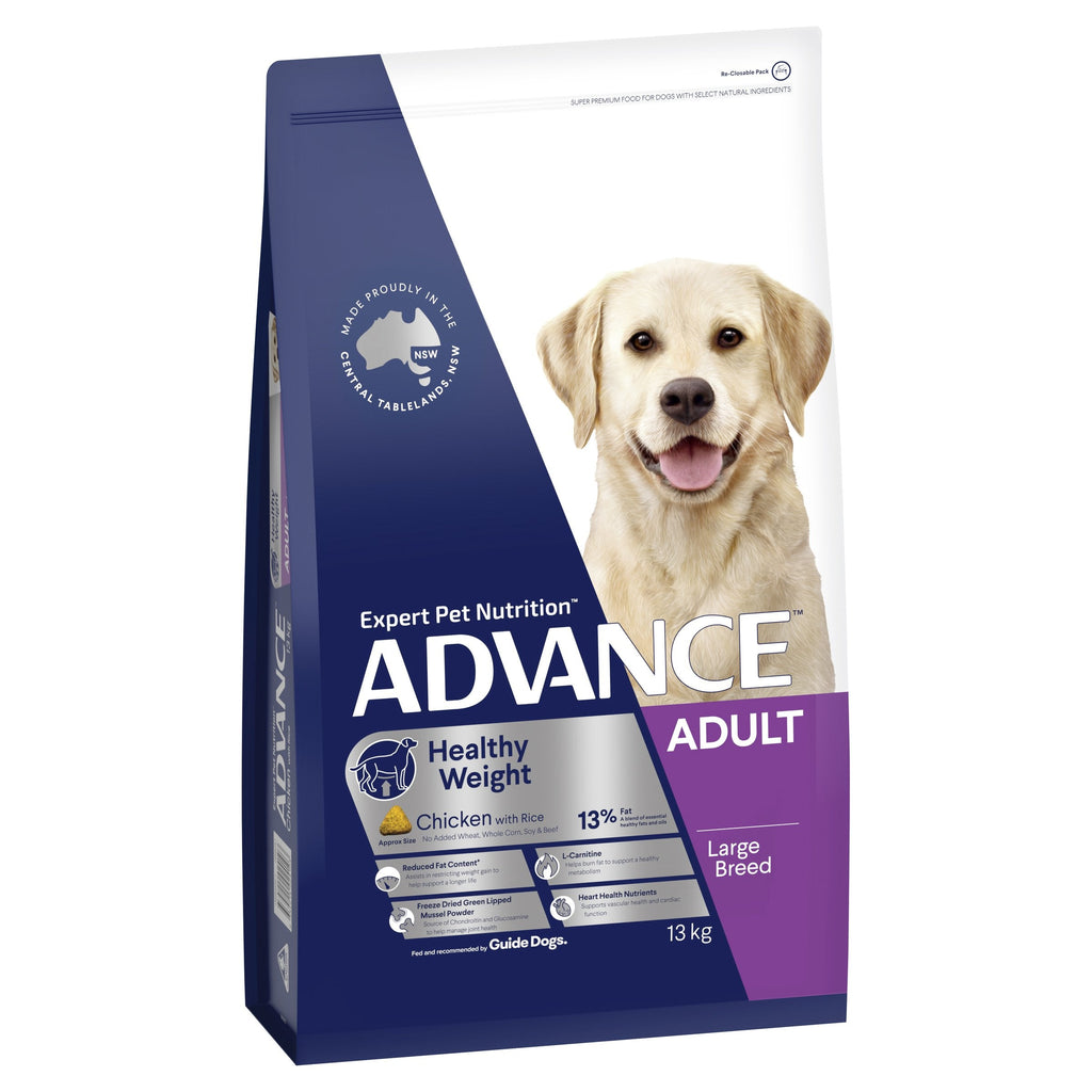 Advance Chicken and Rice Healthy Weight Large Breed Adult Dog Dry Food 13kg*~*-Habitat Pet Supplies