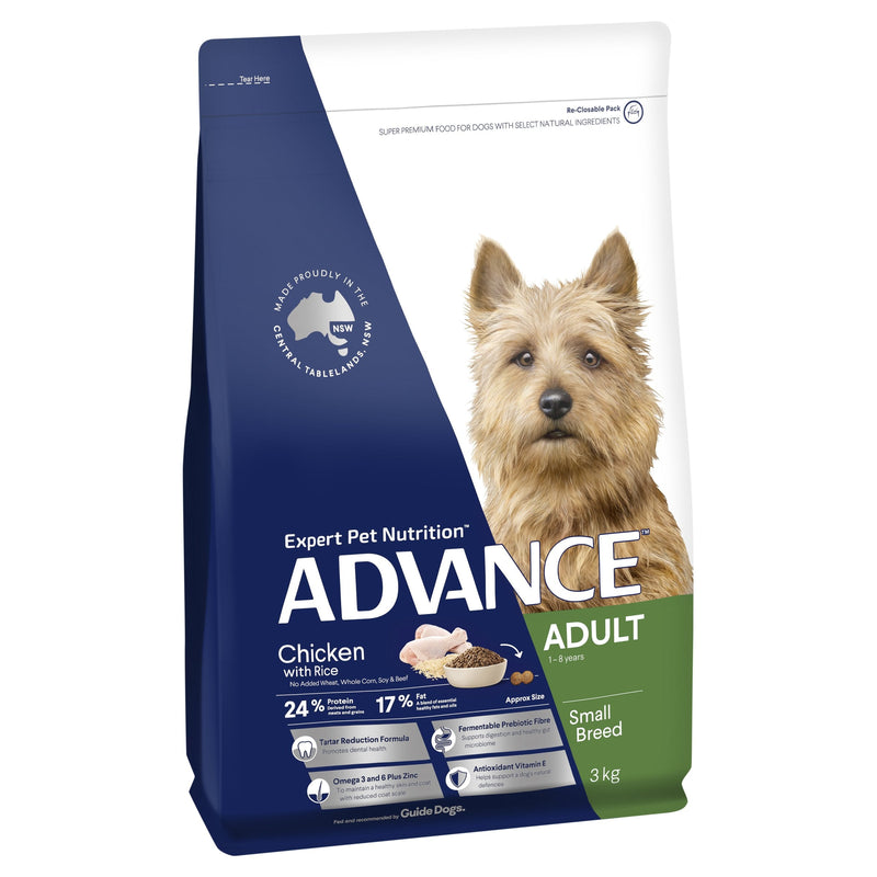 Advance Chicken and Rice Small Breed Adult Dog Dry Food 3kg~~~-Habitat Pet Supplies