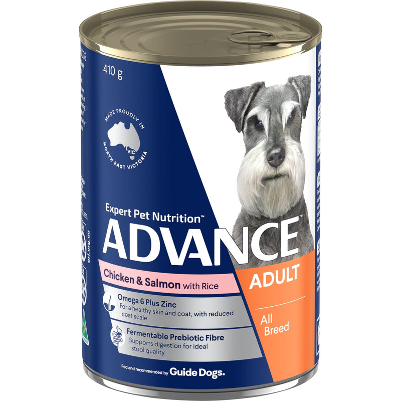 Advance Chicken and Salmon All Breed Adult Dog Wet Food 410g x 12