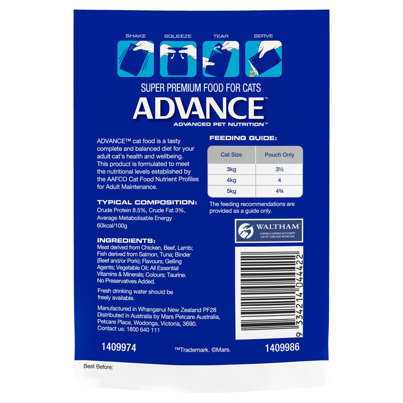 Advance Ocean Fish in Jelly Adult Cat Wet Food 85g^^^