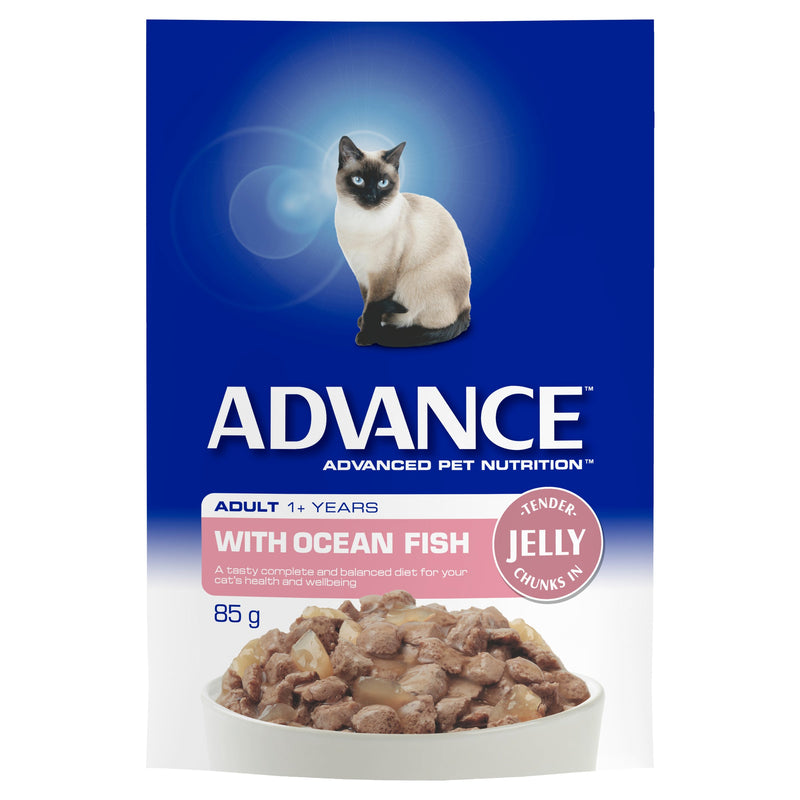 Advance Ocean Fish in Jelly Adult Cat Wet Food 85g^^^-Habitat Pet Supplies