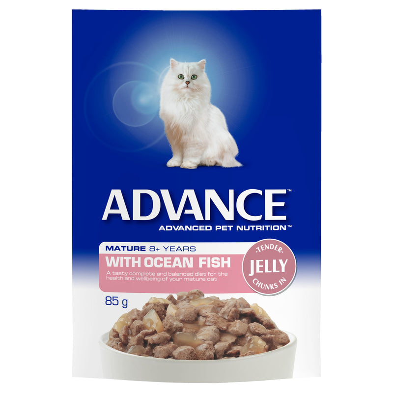 Advance Ocean Fish in Jelly Healthy Ageing Mature Cat Wet Food 85g^^^-Habitat Pet Supplies