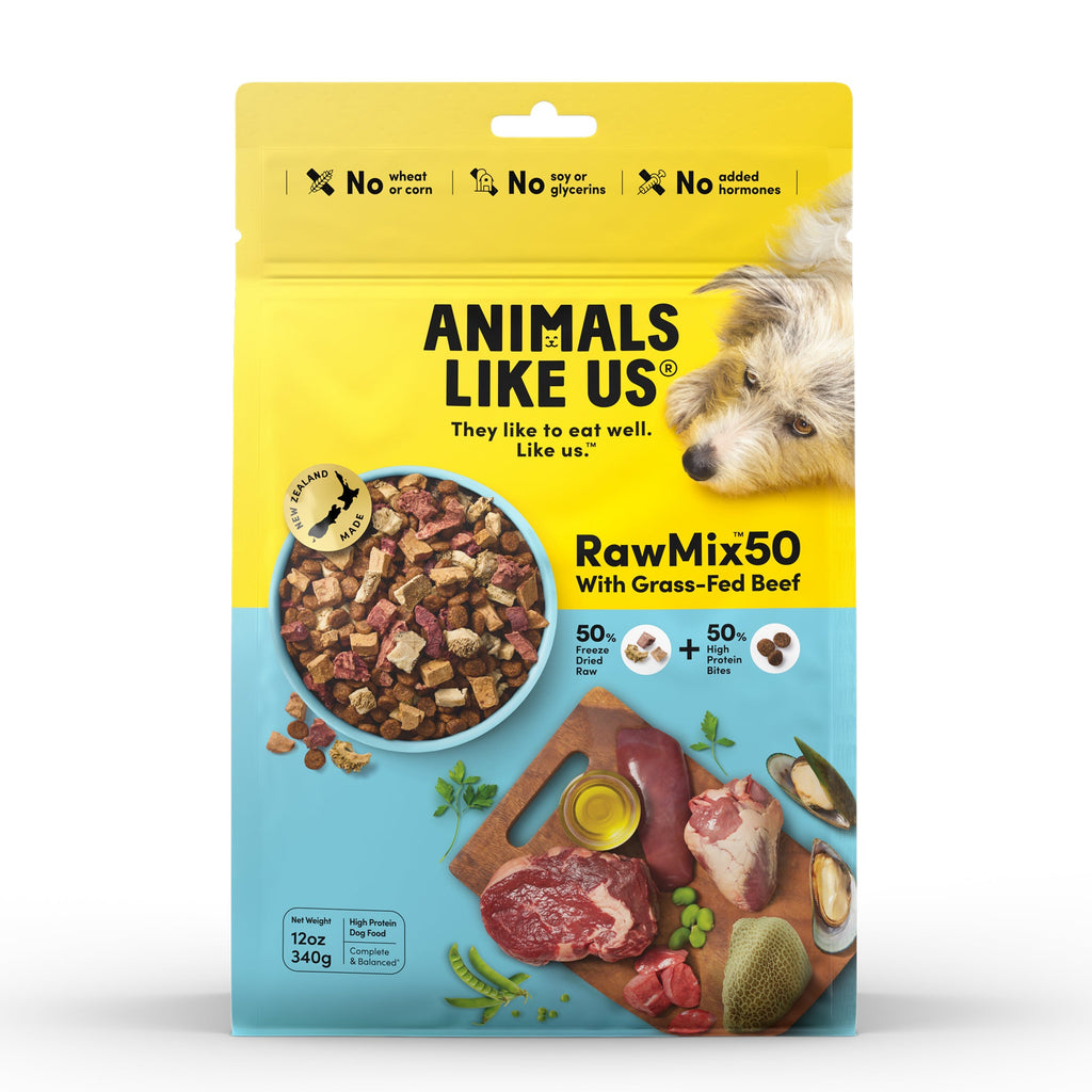 Animals Like Us RawMix50 with Grass-Fed Freeze Dried Beef and Kibble Mix Dog Food 340g-Habitat Pet Supplies