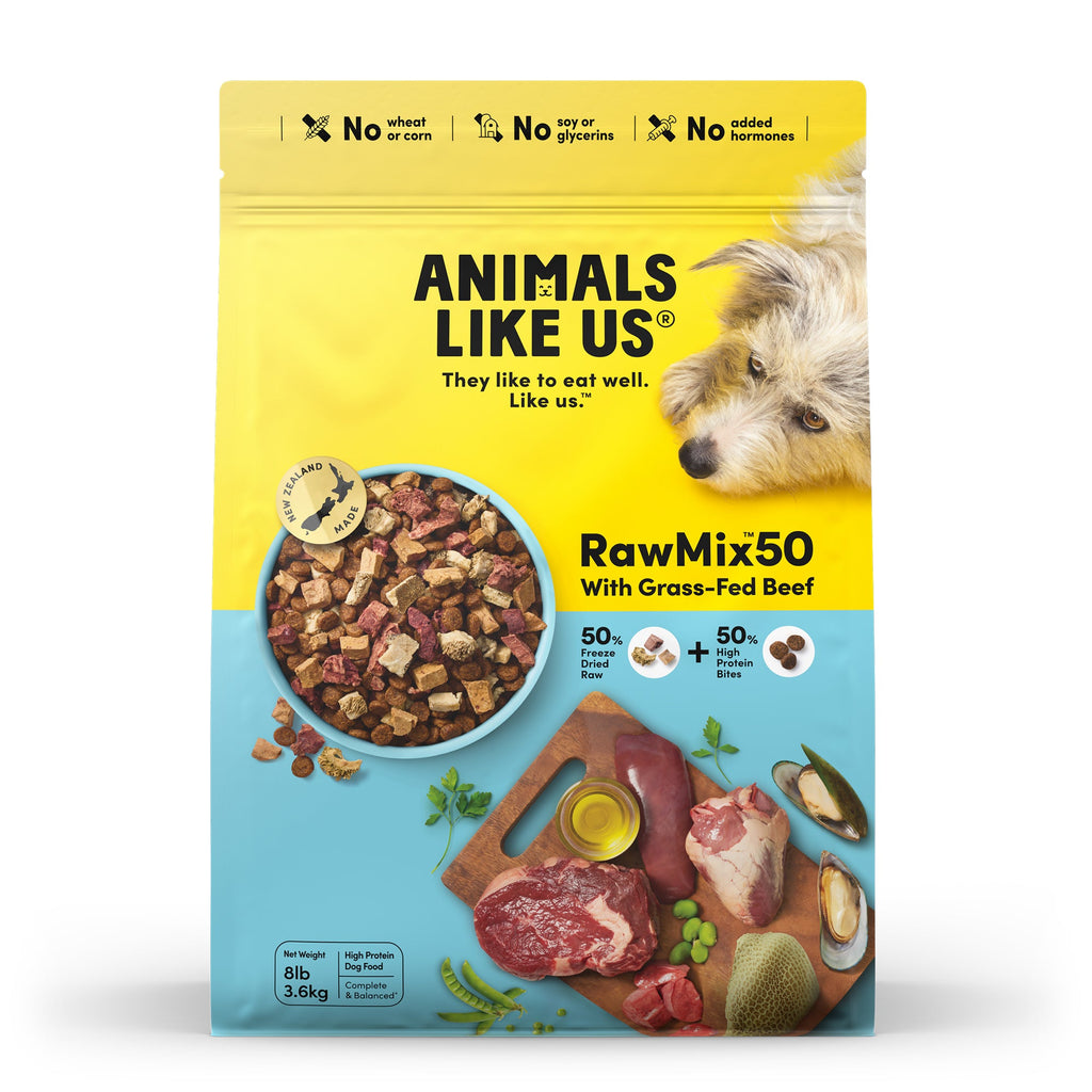 Animals Like Us RawMix50 with Grass-Fed Freeze Dried Beef and Kibble Mix Dog Food 3.6kg-Habitat Pet Supplies