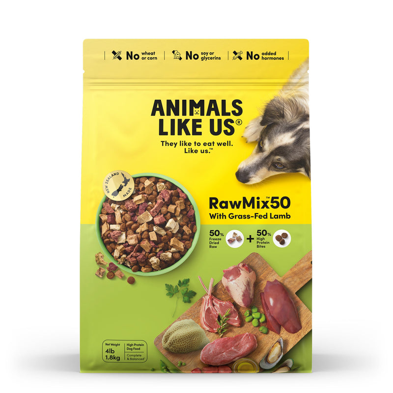 Animals Like Us RawMix50 with Grass-Fed Freeze Dried Lamb and Kibble Mix Dry Dog Food 1.8kg-Habitat Pet Supplies