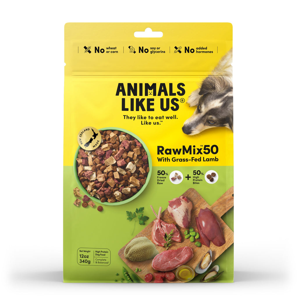 Animals Like Us RawMix50 with Grass-Fed Freeze Dried Lamb and Kibble Mix Dry Dog Food 340g-Habitat Pet Supplies