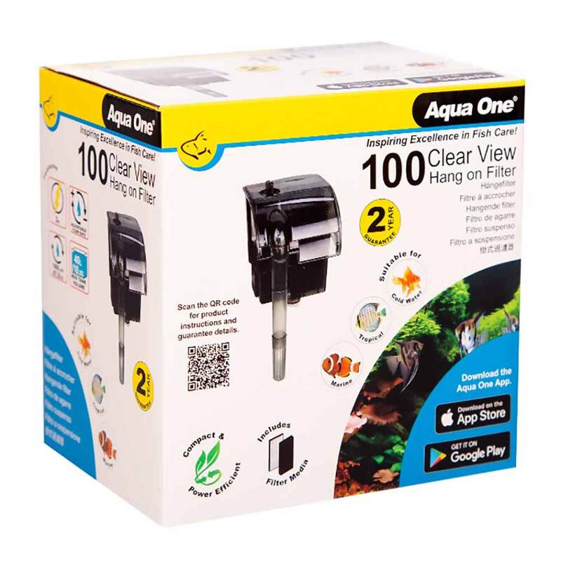 Aqua One 100 Clearview Filter 180L/Hr<==>-Habitat Pet Supplies