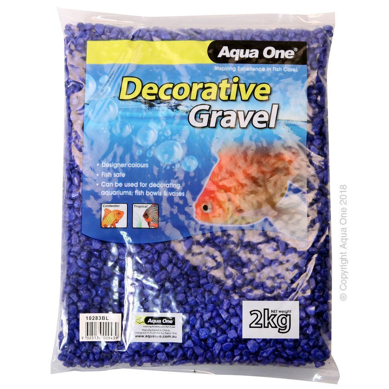 Aqua One Aquarium Gravel Deep Blue 2kg-Habitat Pet Supplies