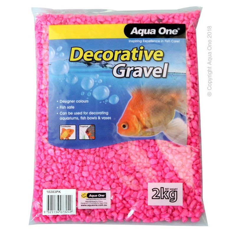 Aqua One Aquarium Gravel Pink 2kg-Habitat Pet Supplies