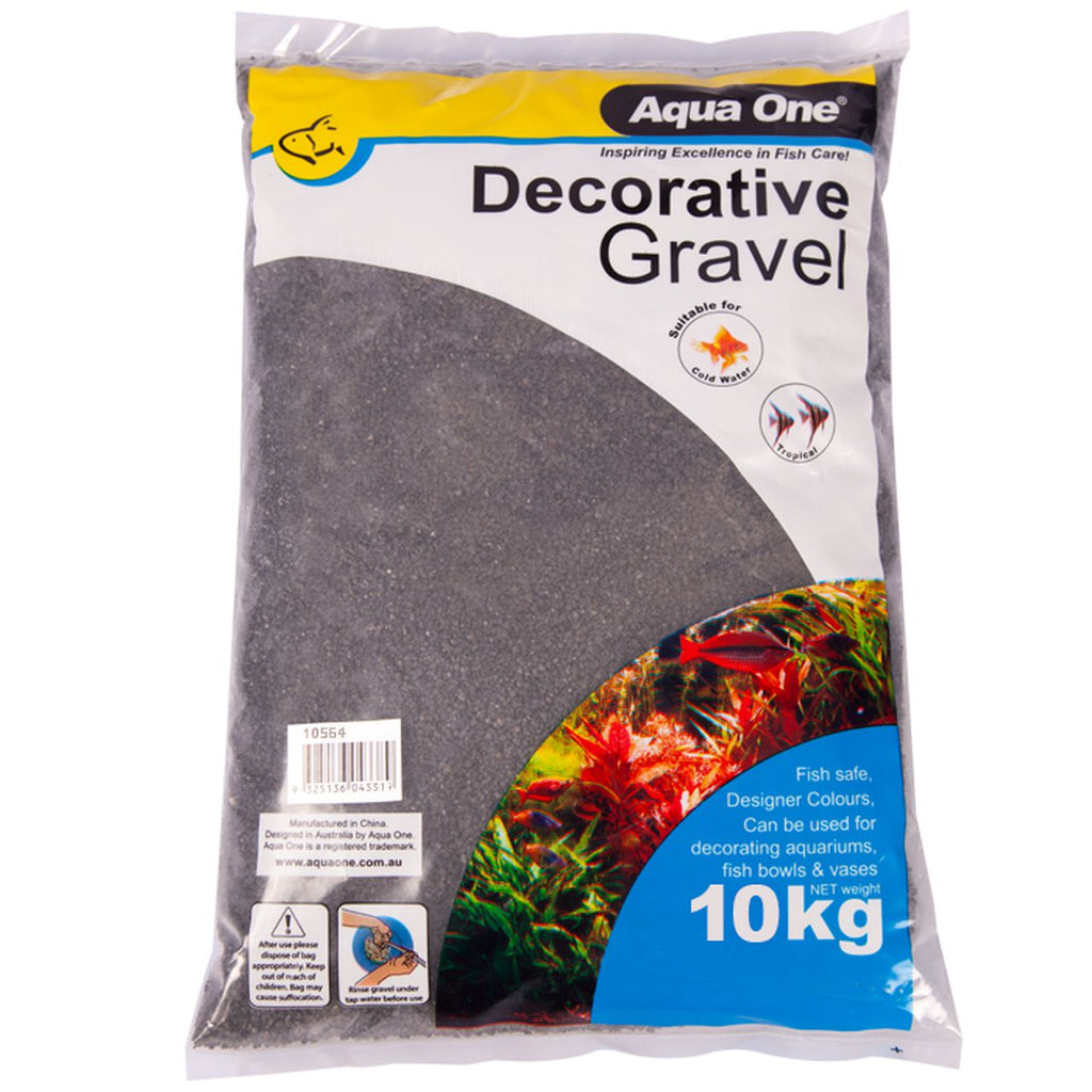 Aqua One Gravel Black Silica 10kg-Habitat Pet Supplies