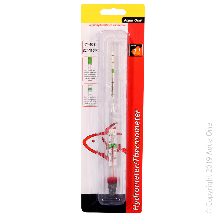 Aqua One Hydrometer Thermo Glass-Habitat Pet Supplies