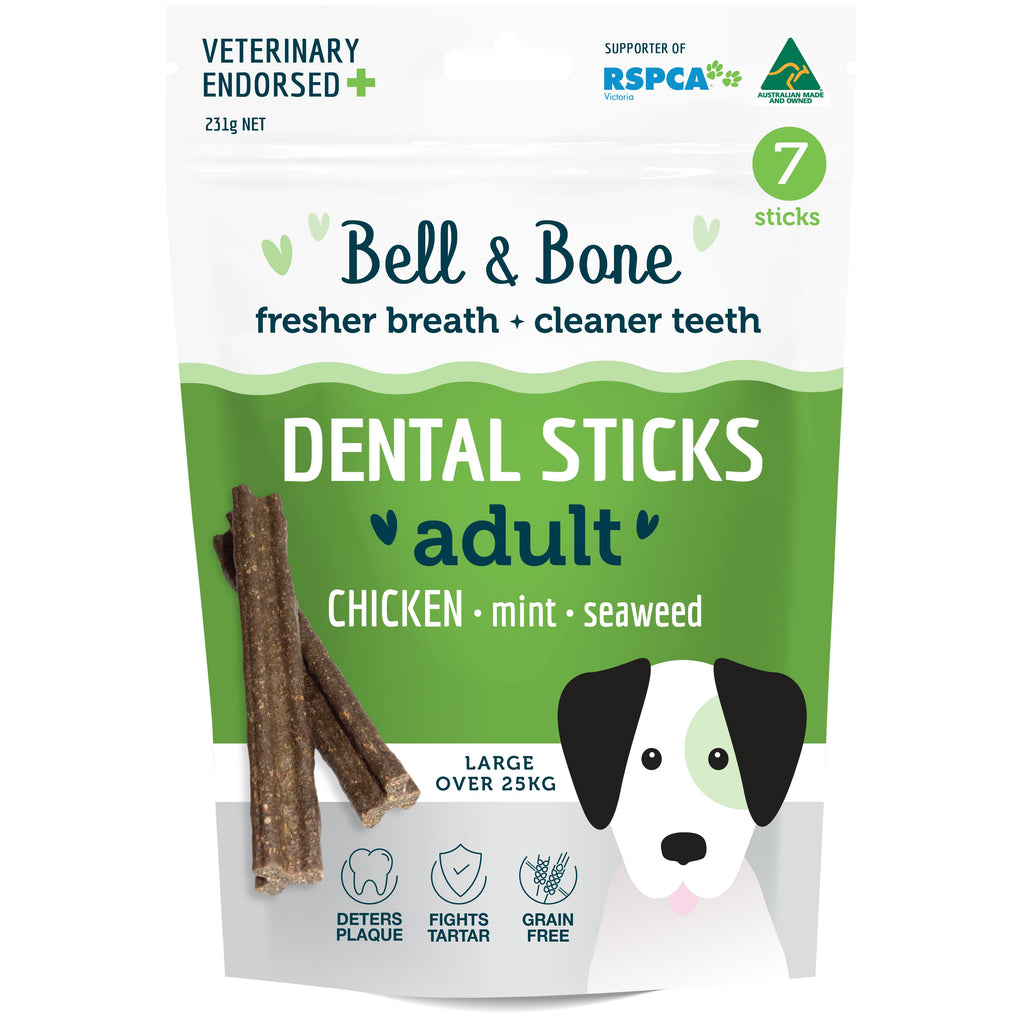 Bell and Bone Dental Sticks Chicken Mint and Seaweed for Large Dogs 231g-Habitat Pet Supplies