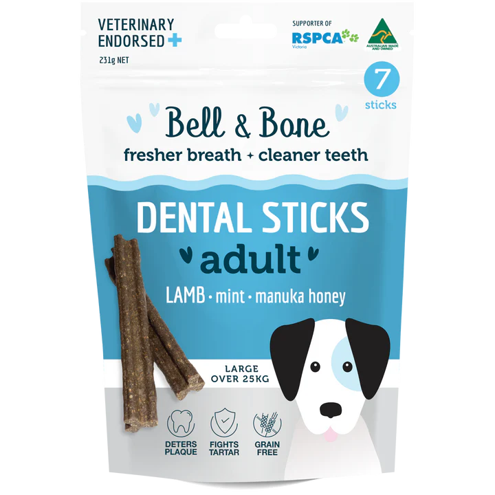 Bell and Bone Dental Sticks Lamb Mint and Manuka Honey for Large Dogs 231g-Habitat Pet Supplies