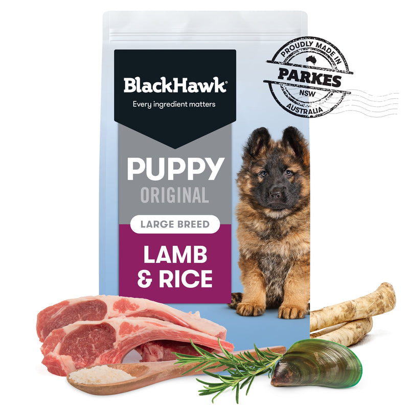 Black Hawk Lamb and Rice Large Breed Puppy Dry Dog Food 20kg=^._.^=