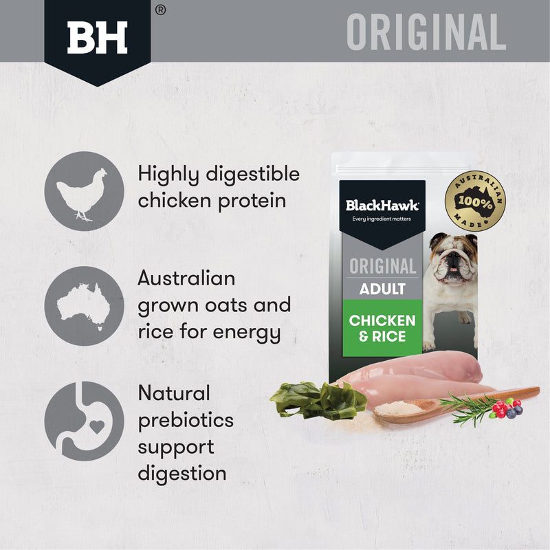 Black Hawk Original Chicken and Rice Dry Dog Food 20kg