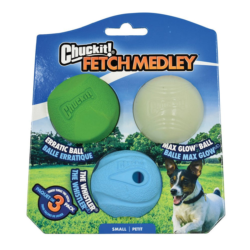 Chuckit Fetch Medley Small Dog Toy Set 3 pack^^^-Habitat Pet Supplies