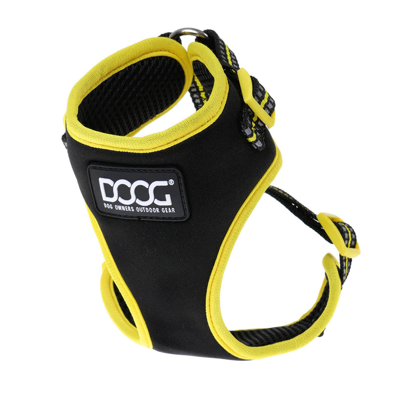 DOOG Neoflex Neoprene Bolt Neon Black and Yellow Dog Harness Small