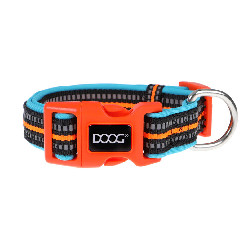 DOOG Neoprene Beethoven Neon Blue and Orange Dog Collar Extra Small-Habitat Pet Supplies