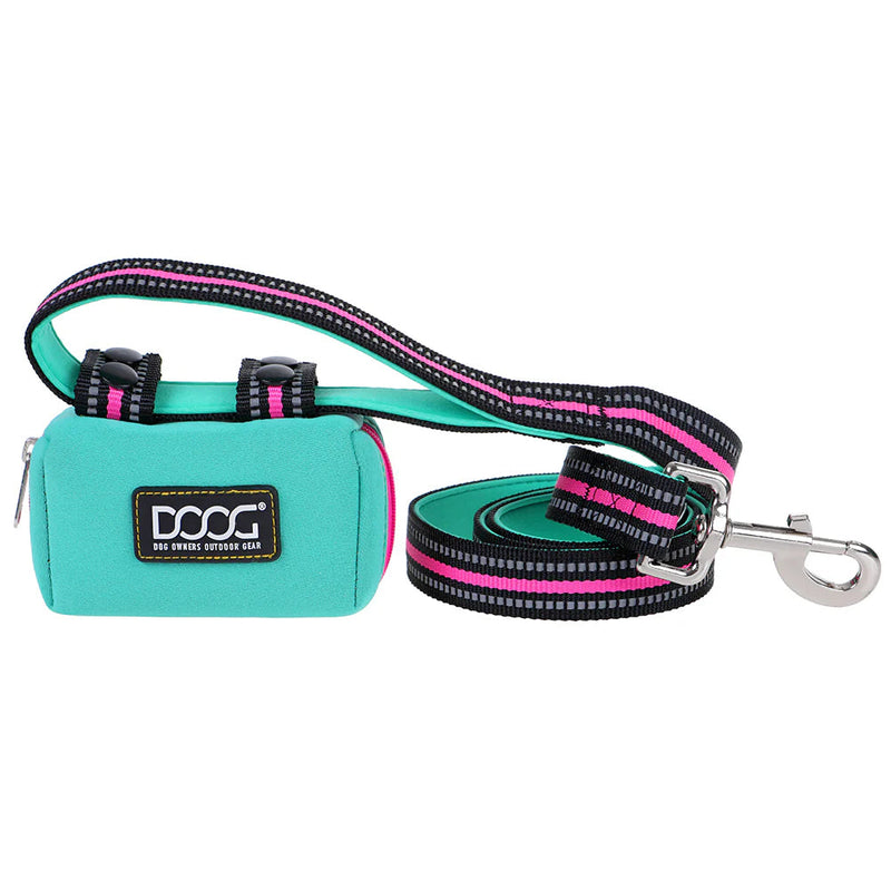 DOOG Walkie Pouch Neon Rin Tin Tin Teal and Pink Neoprene Poo Bag Holder