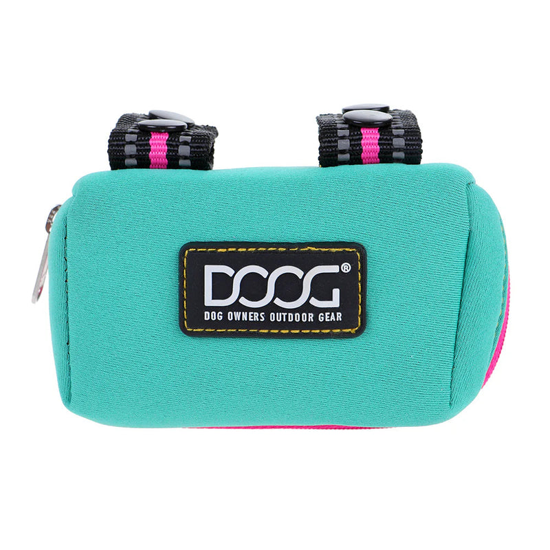 DOOG Walkie Pouch Neon Rin Tin Tin Teal and Pink Neoprene Poo Bag Holder-Habitat Pet Supplies