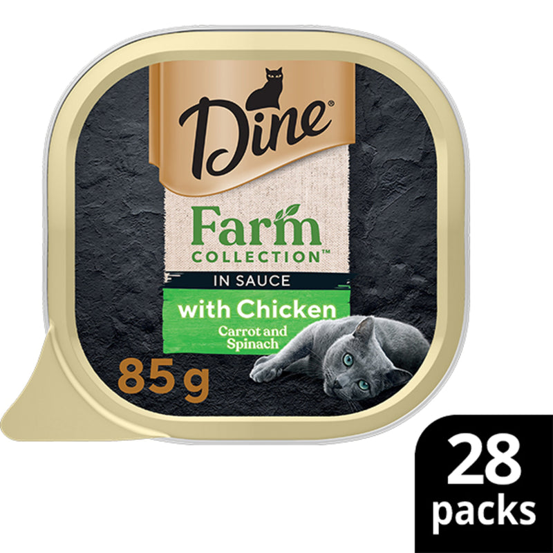 Dine Farm Collection Chicken Carrot and Spinach Adult Cat Wet Food 85g x 28^^^