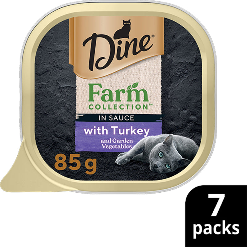 Dine Farm Collection Turkey and Garden Vegetables Adult Cat Wet Food 85g x 7^^^