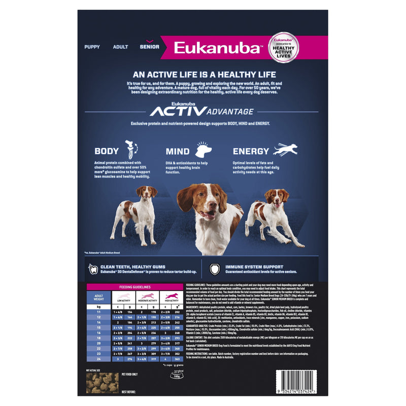 Eukanuba Dog Senior Medium Breed Dry Food 15kg^^^