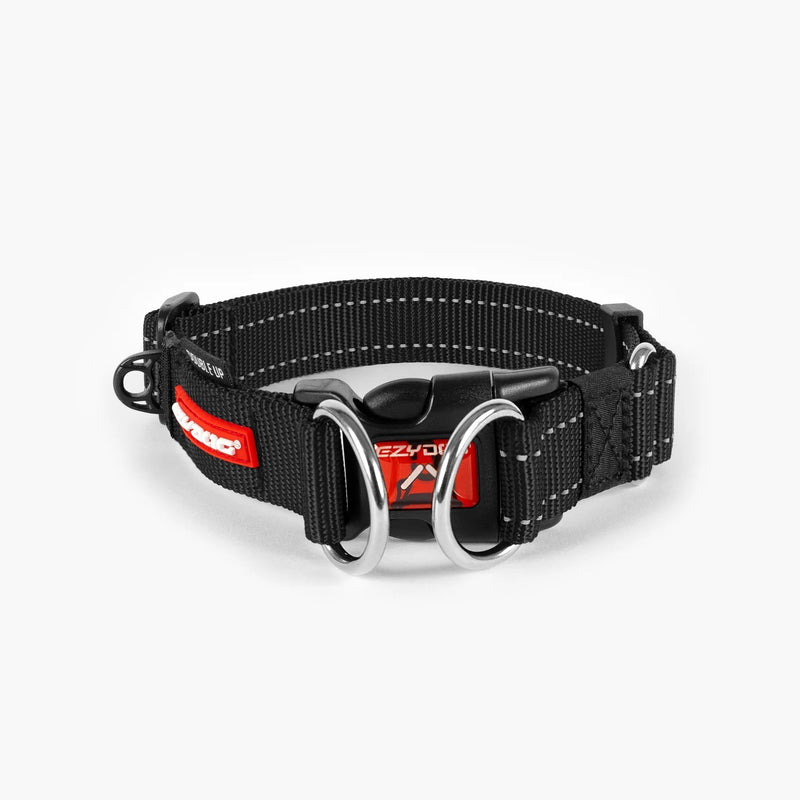 EzyDog Double Up Dog Collar Black Extra Large^^^-Habitat Pet Supplies