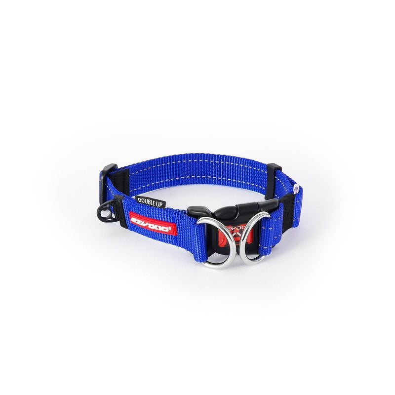 EzyDog Double Up Dog Collar Blue Large^^^-Habitat Pet Supplies