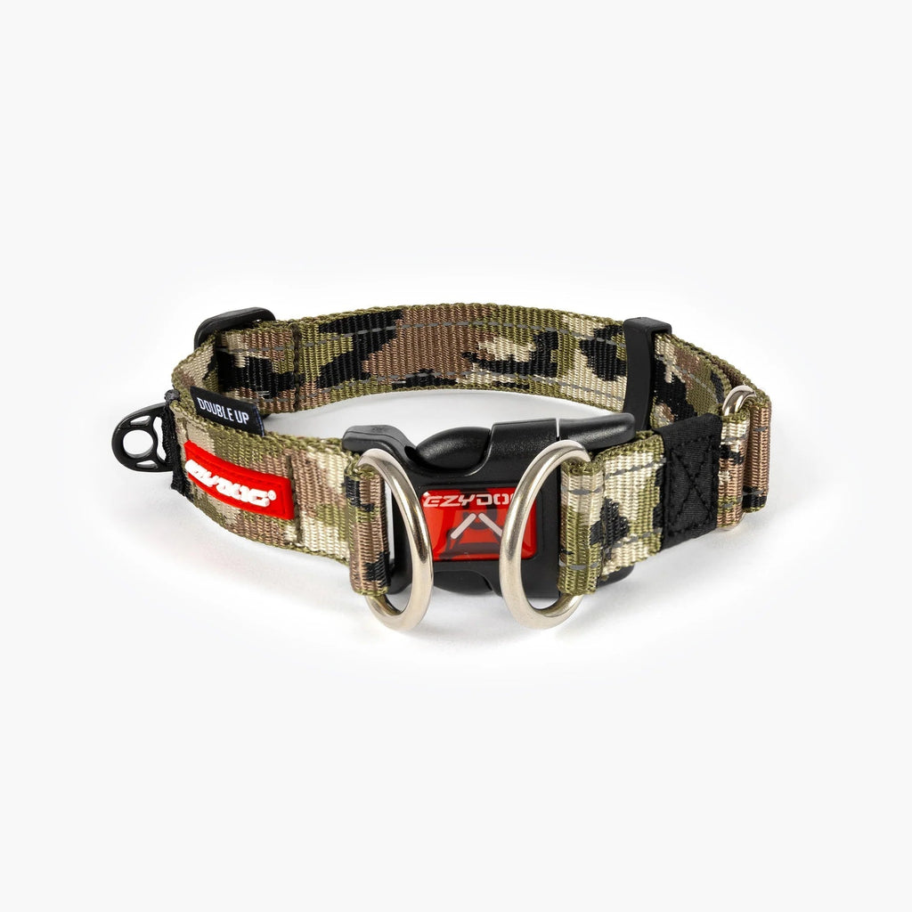 EzyDog Double Up Dog Collar Camo Large^^^-Habitat Pet Supplies