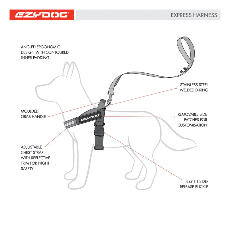 EzyDog Express Red Dog Harness Extra Extra Small^^^