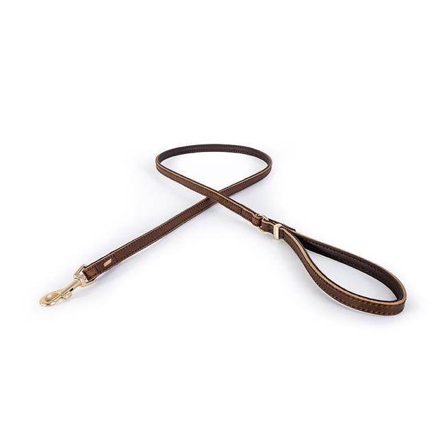 EzyDog Oxford Leather Lite Lead for Small Dogs Brown^^^-Habitat Pet Supplies