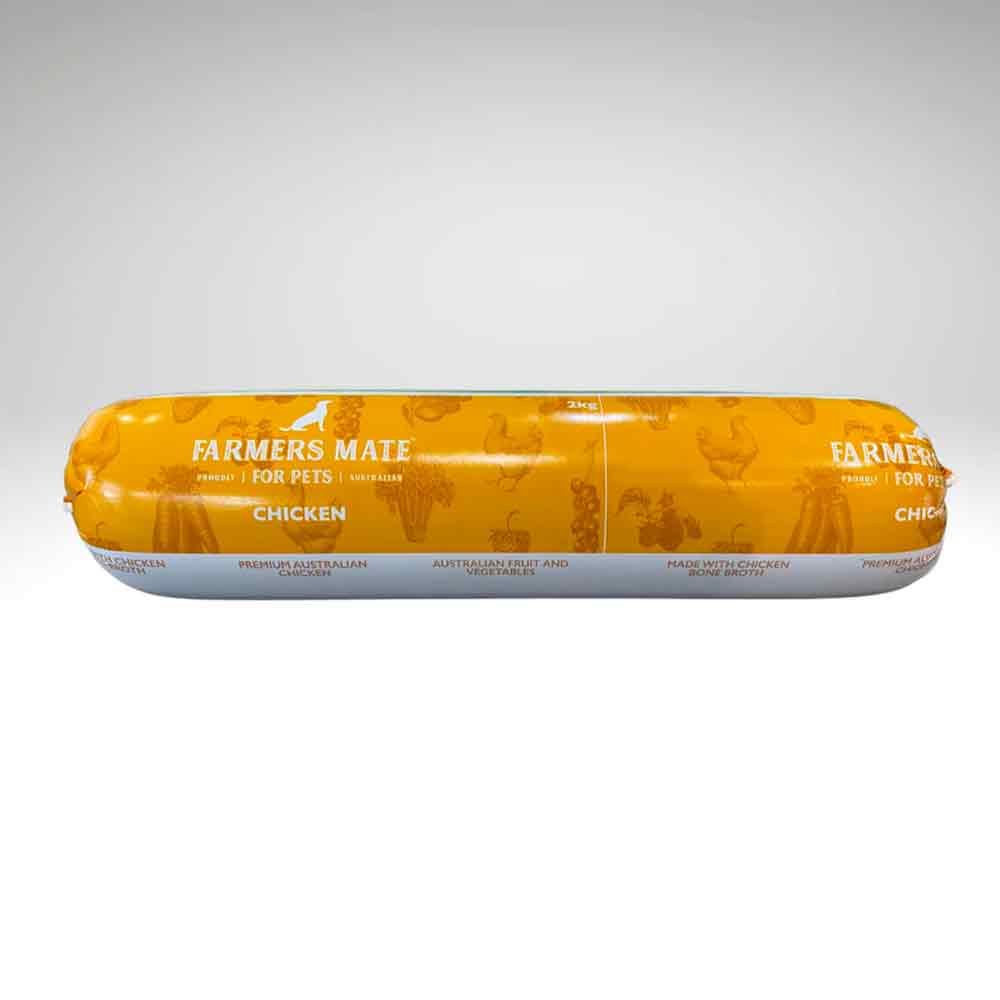 Farmers Mate Chicken Cooked Dog Food Roll 1kg<3<3<3-Habitat Pet Supplies