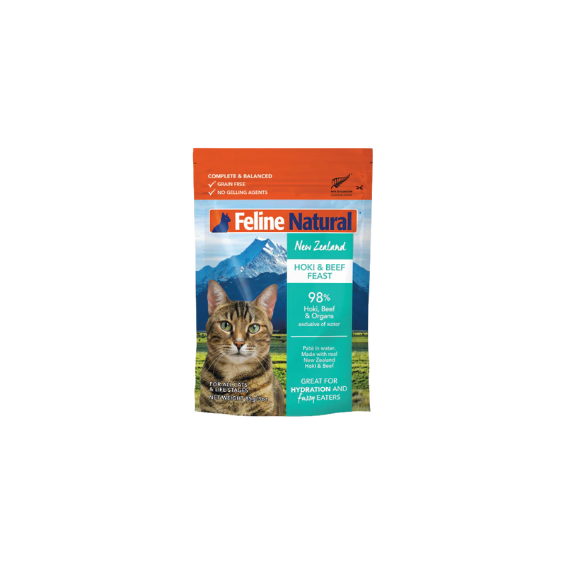 Feline Natural Hoki and Beef Feast Wet Cat Food 85g^^^-Habitat Pet Supplies