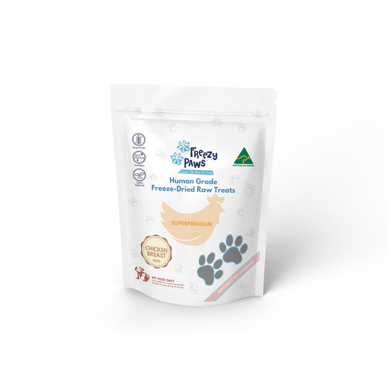 Freezy Paws Freeze Dried Chicken Breast Dog and Cat Treats 100g<3<3<3-Habitat Pet Supplies