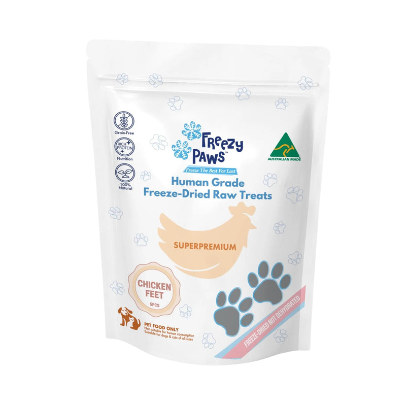 Freezy Paws Freeze Dried Chicken Feet Dog Treats 5 Pack^^^-Habitat Pet Supplies