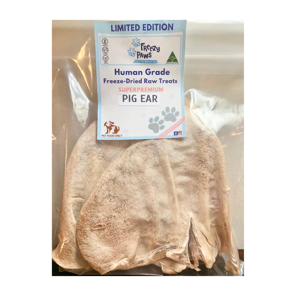 Freezy Paws Freeze Dried Pig Ear Jumbo Dog Treats 3 Pack*~*-Habitat Pet Supplies