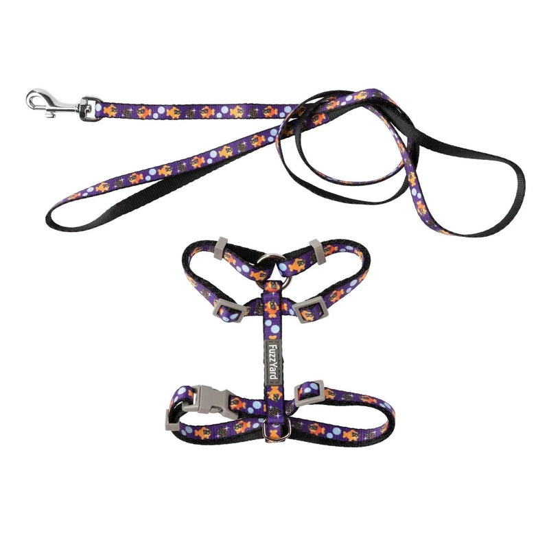 FuzzYard Caturday Night Fever Cat Harness and Lead Walking Set-Habitat Pet Supplies