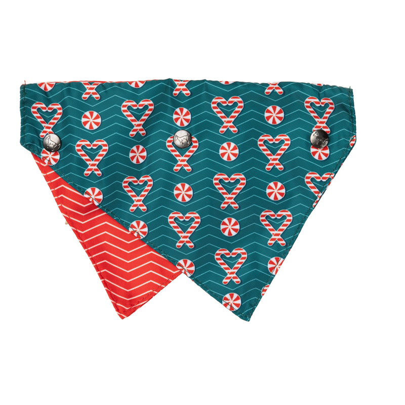 FuzzYard Christmas I Heart Candy Canes Dog Bandana and Bow Tie Set Medium to Large***-Habitat Pet Supplies