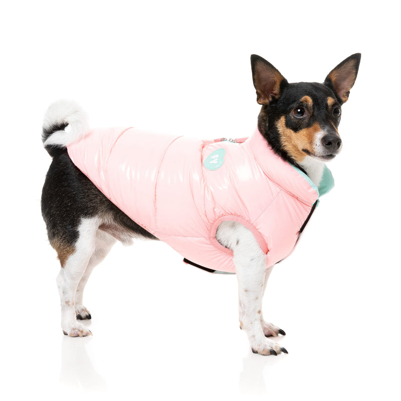 FuzzYard Dog Apparel Amor Puffer Jacket Bubblegum Pink and Mint Size 1 XXSmall***