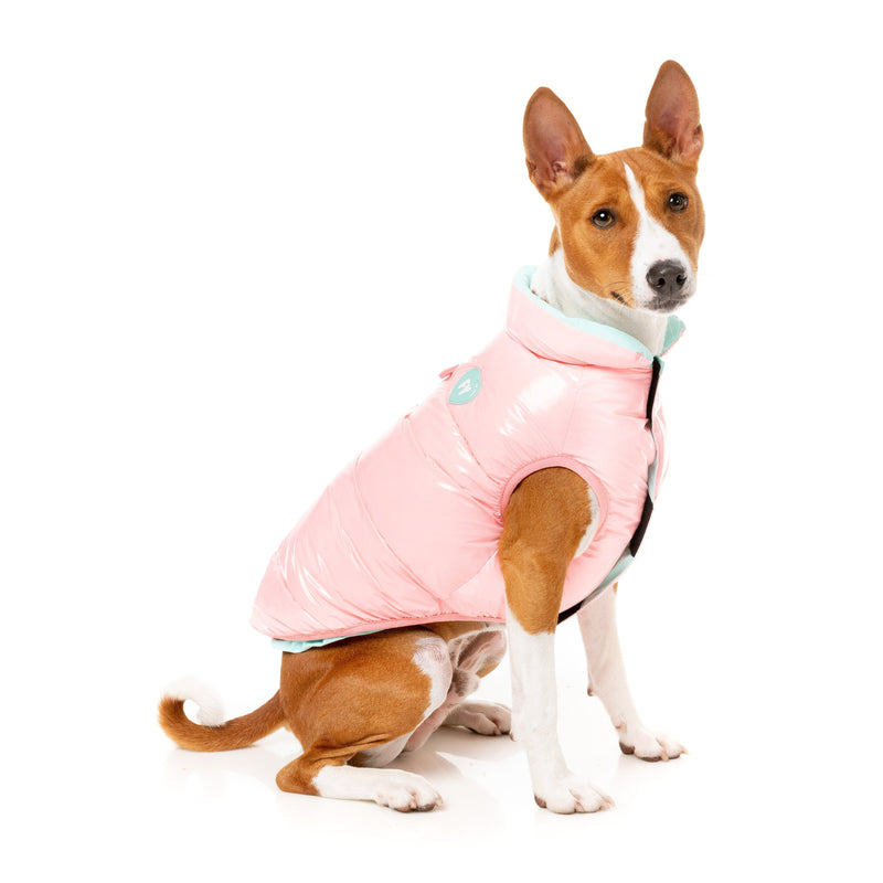 FuzzYard Dog Apparel Amor Puffer Jacket Bubblegum Pink and Mint Size 1 XXSmall***