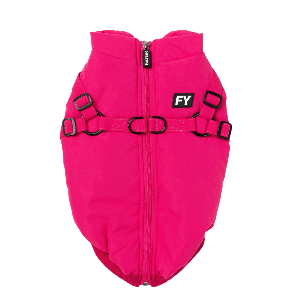 FuzzYard Dog Apparel Flash Jacket with Inbuilt Harness Magenta Size 6 XLarge***-Habitat Pet Supplies